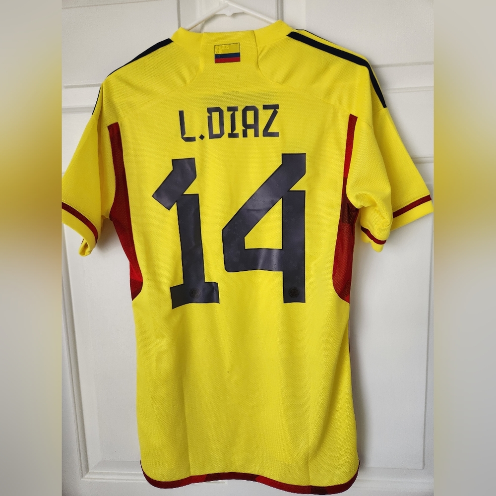 Adidas COLOMBIA 22 Home Authentic Jersey w/ custom L. DIAZ  men's small